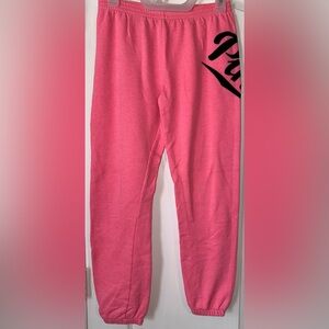 PINK Victoria’s Secret Logo Pink & Black Joggers Size XS